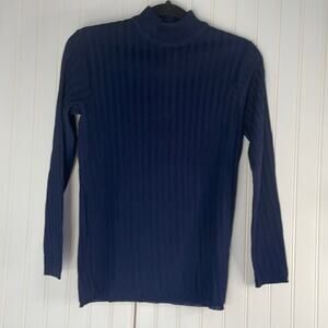 VIVO by Susan Thomas Women's Navy Blue Long Sleeve Pullover Sweater Size XS